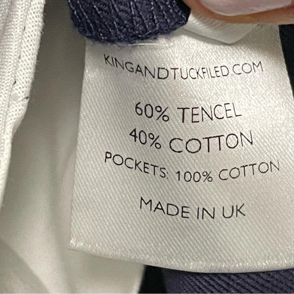 King & Tuckfield Men's Navy Blue Cuffed Shorts Pleated Button Fly Sz 31 NWT - Picture 6 of 9